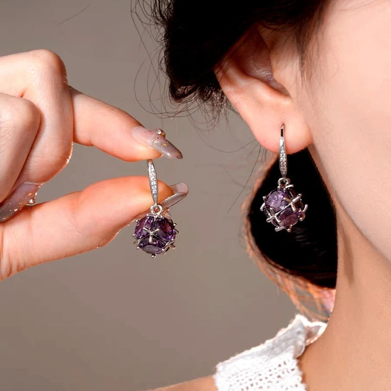 14K Gold-Plated Elegant Diamond Ear Hook Earrings - elegant Diamond Ear Hooks