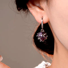 Close-up detail of the sparkling zircons and plating on the Diamond Ear Hooks