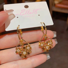 Close-up detail of the sparkling zircons and plating on the Diamond Water Drop Earrings