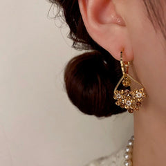 14K Gold-Plated Elegant Diamond Water Drop Earrings - elegant Diamond Water Drop Earrings