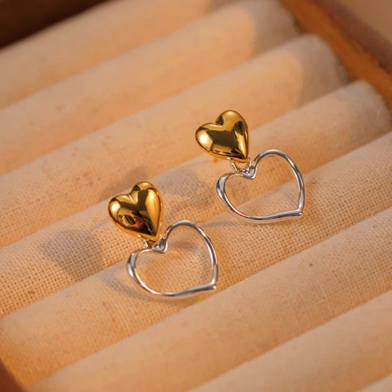 Perfect Double Heart Earrings for adding glamour to any outfit