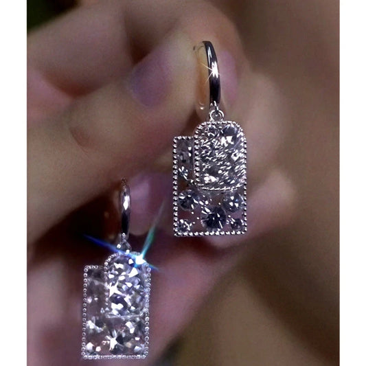 14K Gold-Plated Elegant Double-Layer Zircon Diamond Tassel Earrings - elegant Tassel Earrings