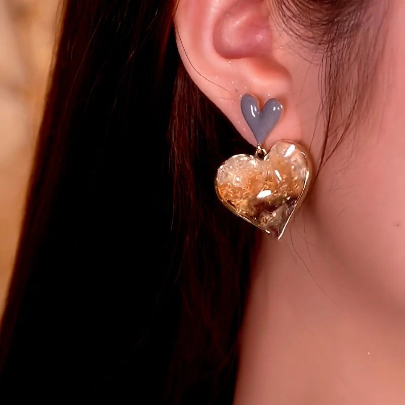 Close-up detail of the sparkling zircons and plating on the Gradient Crystal Earrings