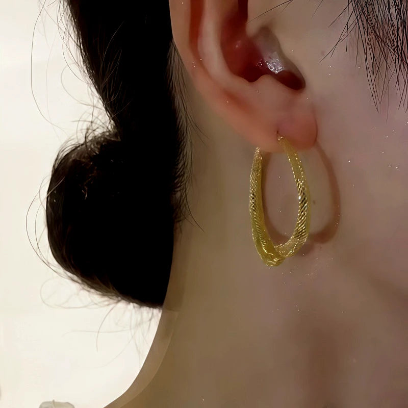 14K Gold-Plated Elegant Front And Back Cross Earrings - elegant Front and Back Earrings