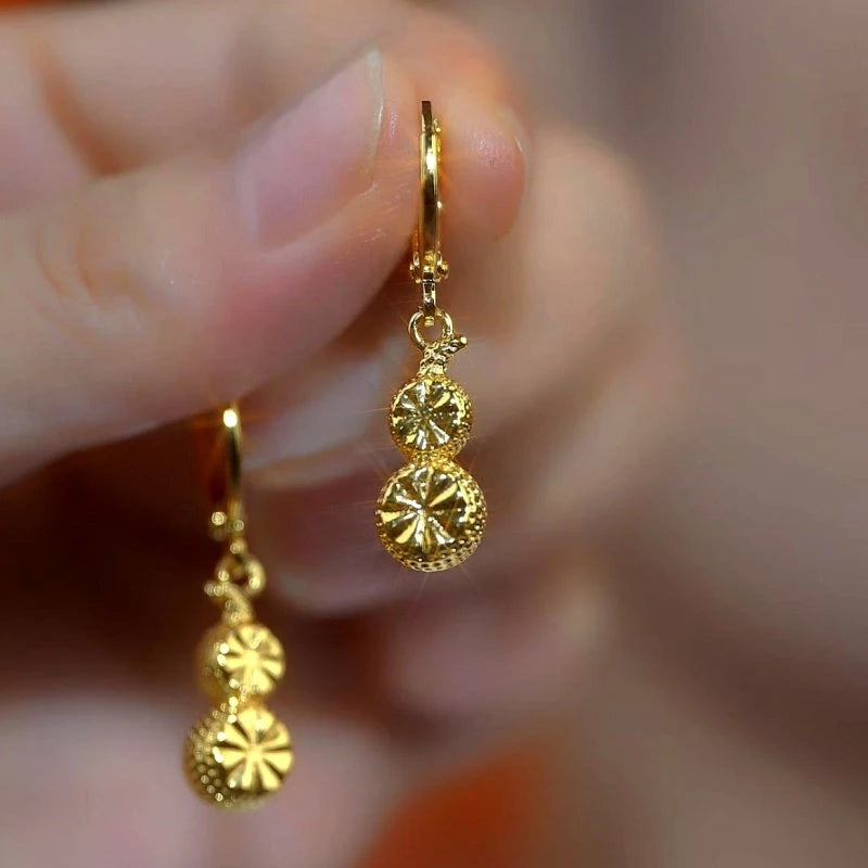 14K Gold-Plated Elegant Gourd Earrings - elegant Gourd Earrings