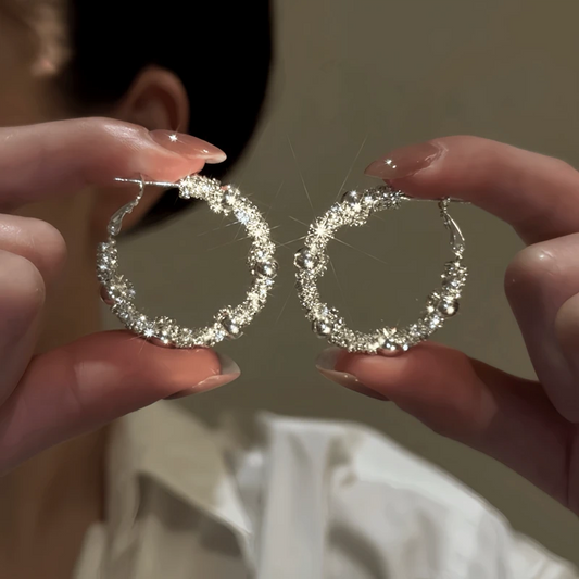 14K Gold-Plated Elegant Hoop Earrings - elegant White Gold Hoop Earrings