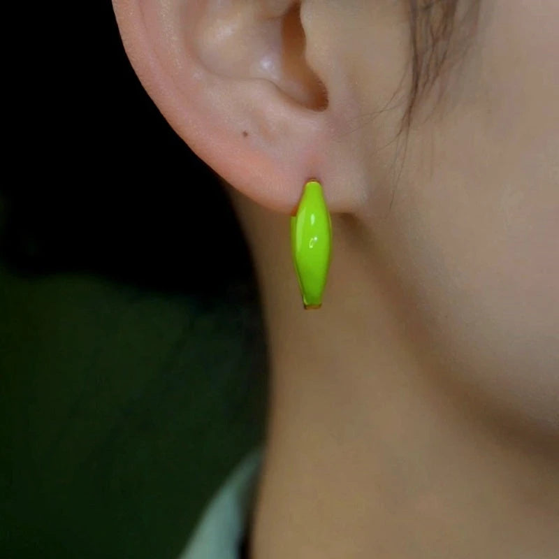 Close-up detail of the sparkling zircons and plating on the Little Hoop Earrings