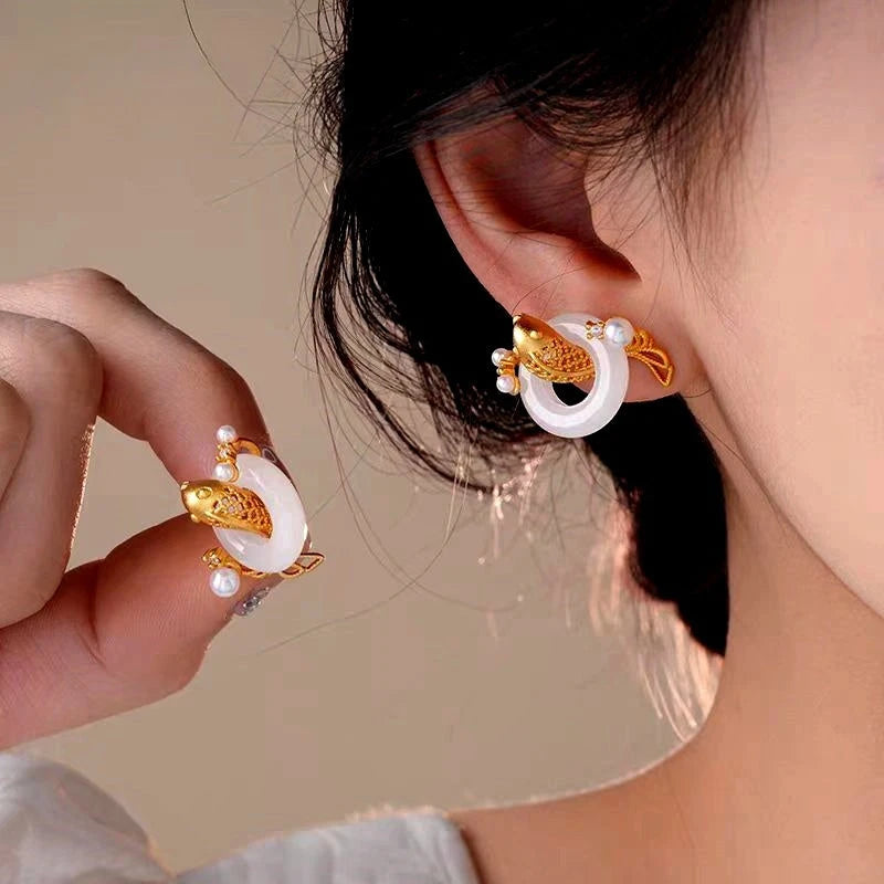 14K Gold-Plated Elegant Peace Studs - elegant Peace Studs