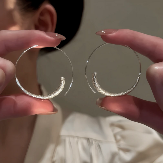 14K Gold-Plated Elegant Plain Hoop Threader Earrings - elegant Plain Hoop Threader Earrings