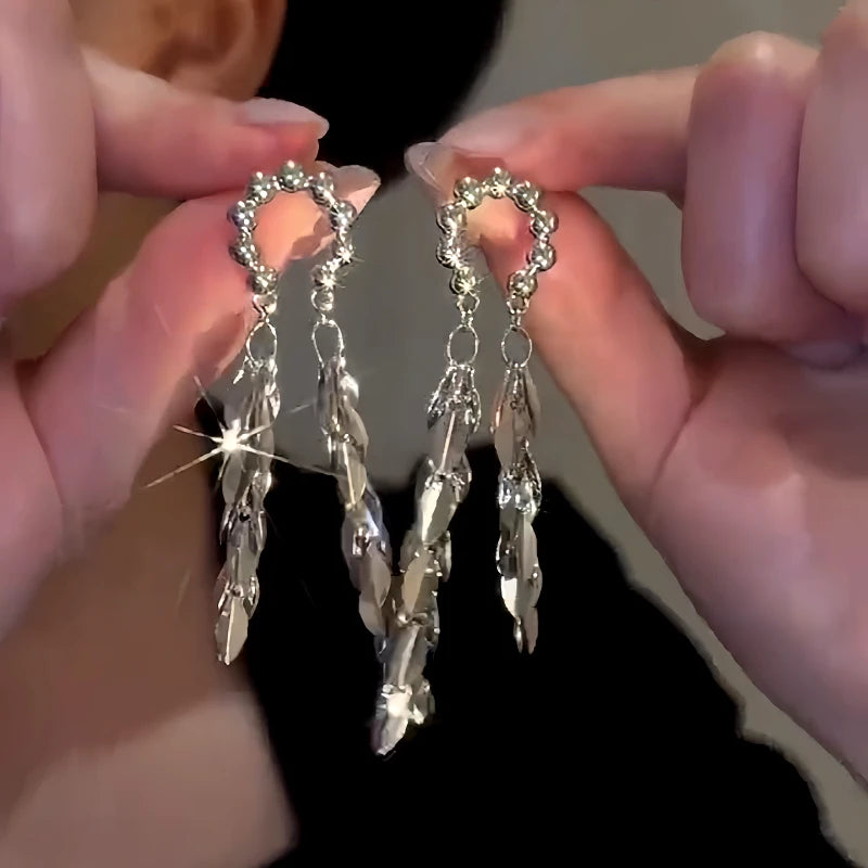 14K Gold-Plated Elegant Real Willow Tassel Earrings - elegant Willow Tassel Earrings