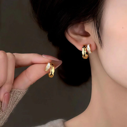 14K Gold-Plated Elegant Studs - elegant Elegant Gold Studs
