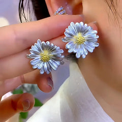 14K Gold-Plated Elegant Sunflower Stud Earrings - elegant Sunflower Stud Earrings