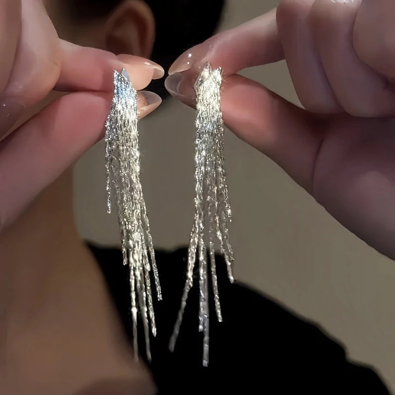 14K Gold-Plated Elegant Tassel Earrings - elegant Long Tassel Earrings