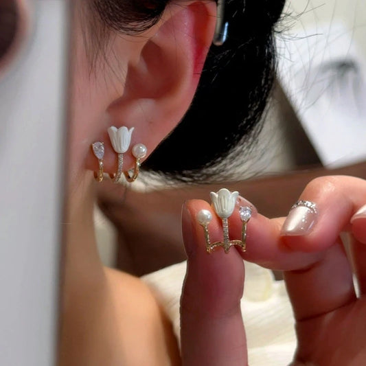 14K Gold-Plated Elegant Tulip Studs - elegant Tulip Studs