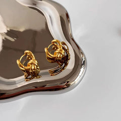 14K Gold-Plated Elegant Twisted Knotted Earrings - elegant Knotted Dangle Earrings