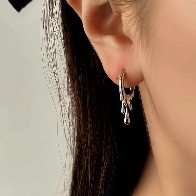 14K Gold-Plated Elegant Water Drop Earrings - elegant Silver Water Drop Earrings