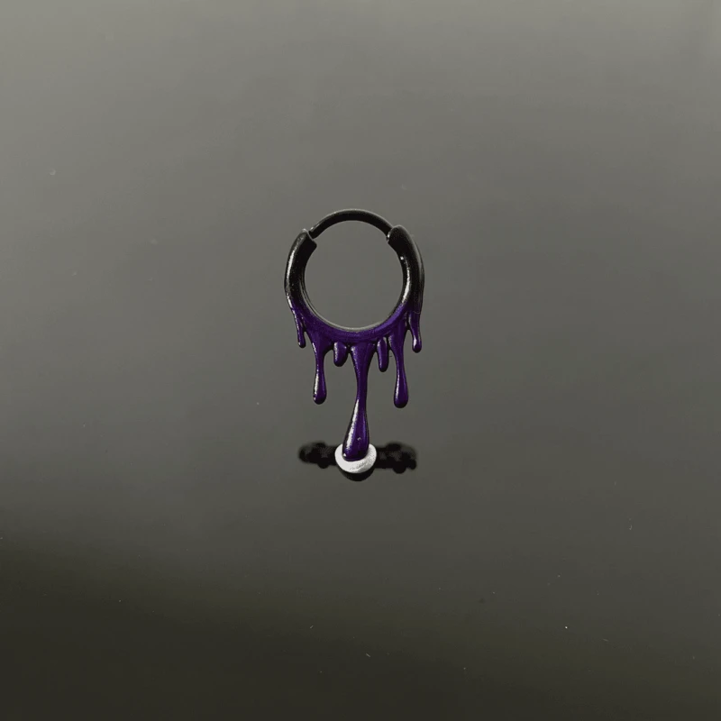 Close-up detail of the sparkling zircons and plating on the Silver Water Drop Earrings