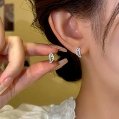 14K Gold-Plated Elegant Zircon Angel Wing Hoop Earrings - elegant Angel Wing Hoops