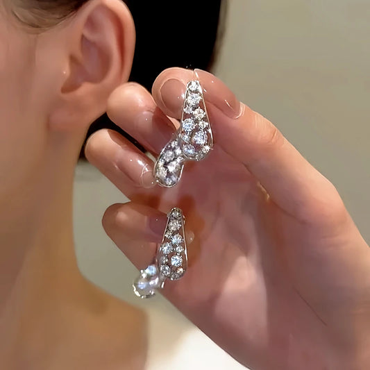 14K Gold-Plated Elegant Zircon Autumn Leaf Earrings - elegant Autumn Leaf Earrings