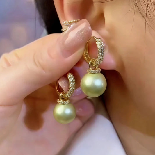 14K Gold-Plated Elegant Zircon Bead Earrings - elegant Zircon Drop Earrings