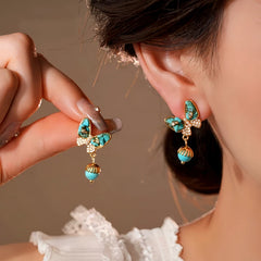 14K Gold-Plated Elegant Zircon Butterfly Bohemian Earrings - elegant Bohemian Butterfly Earrings