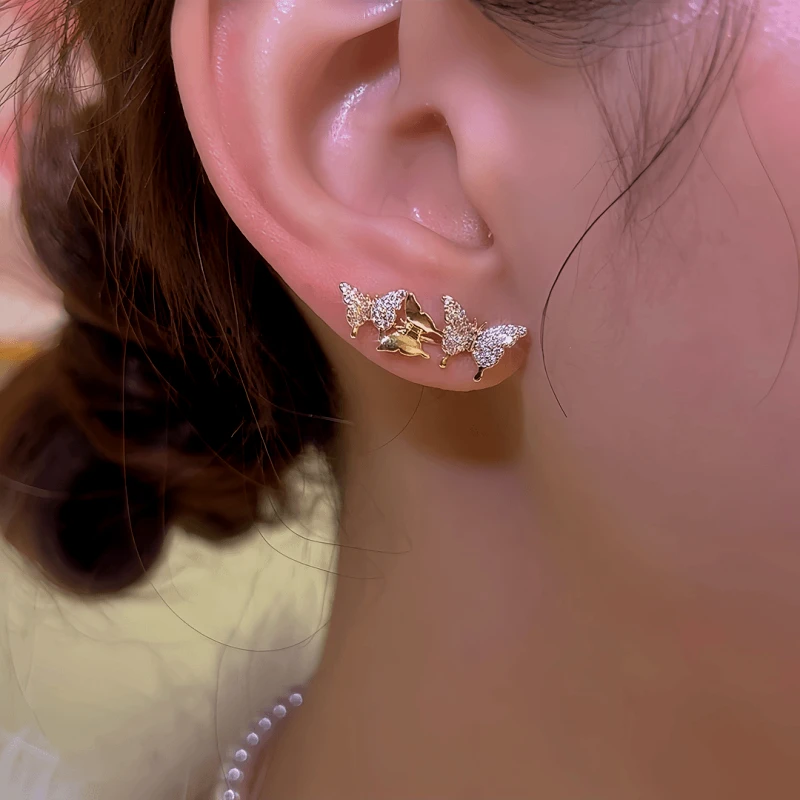 Close-up detail of the sparkling zircons and plating on the Butterfly Crawlers