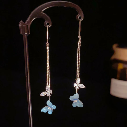 14K Gold-Plated Elegant Zircon Butterfly Ear Hooks - elegant Butterfly Ear Hooks