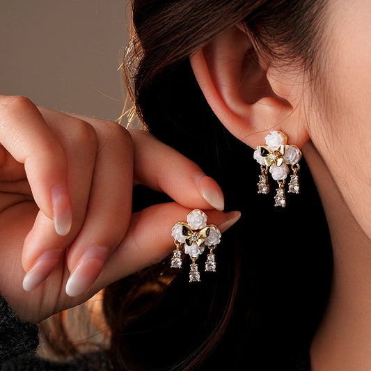 14K Gold-Plated Elegant Zircon Butterfly Earrings - elegant Zircon Butterfly Earrings