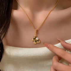 14K Gold-Plated Elegant Zircon Butterfly Pearl Necklace - beautiful Butterfly Pearl Necklace