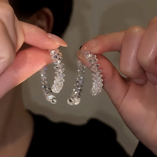 14K Gold-Plated Elegant Zircon Crystal Cross Earrings - elegant Crystal Cross Earrings