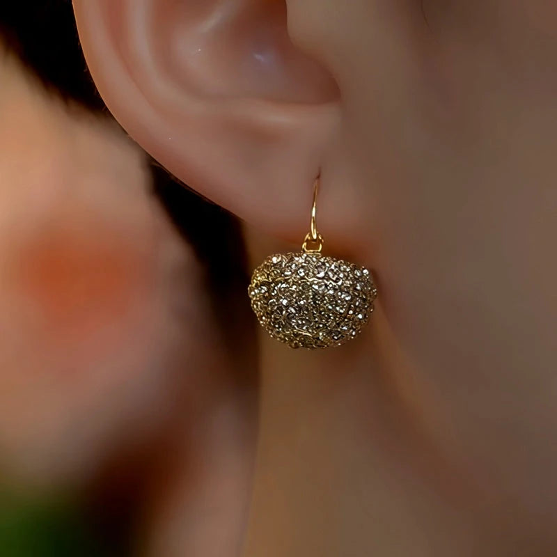 14K Gold-Plated Elegant Zircon Diamond Basket Earrings - elegant Basket Earrings