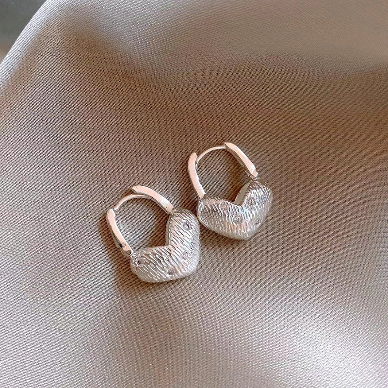 14K Gold-Plated Elegant Zircon Diamond Heart Earrings - elegant Gold Heart Earrings