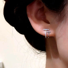 Close-up detail of the sparkling zircons and plating on the Double-Layer Studs