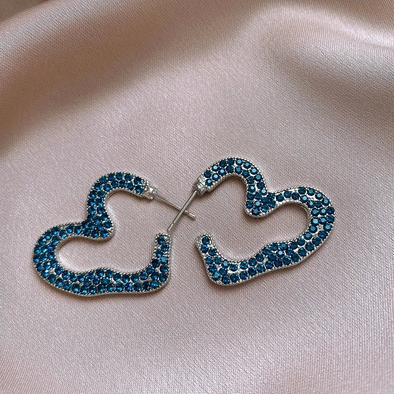 Perfect blue heart earrings for adding glamour to any outfit