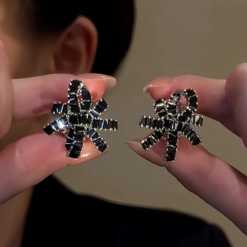 Perfect black flower earrings for adding glamour to any outfit