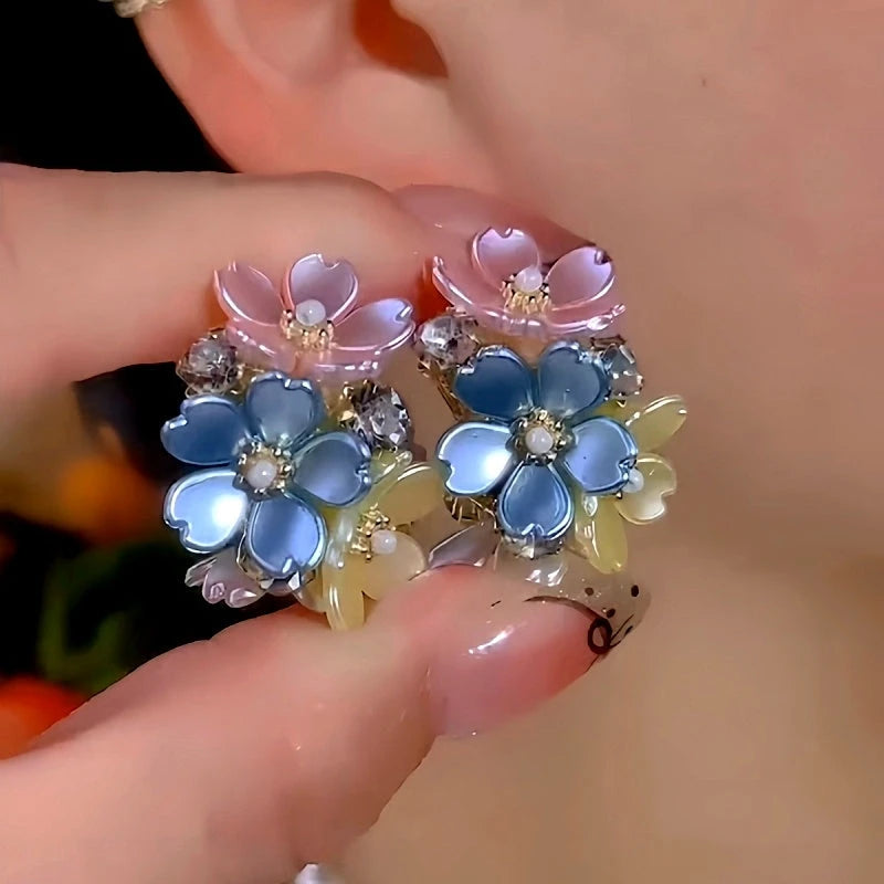 14K Gold-Plated Elegant Zircon Leaf Earrings - elegant gold leaf earrings