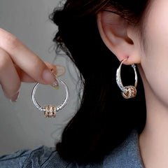 14K Gold-Plated Elegant Zircon Ring Hoop Earrings - elegant Ring Hoop Earrings