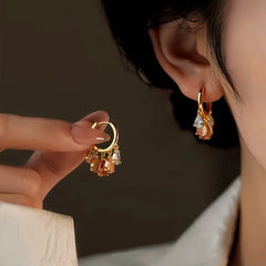14K Gold-Plated Elegant Zircon Water Drop Earrings - elegant Zircon Water Drop Earrings