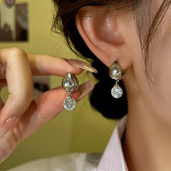 14K Gold-Plated Elegant Zircon Water Drop Earrings - elegant Water Drop Earrings