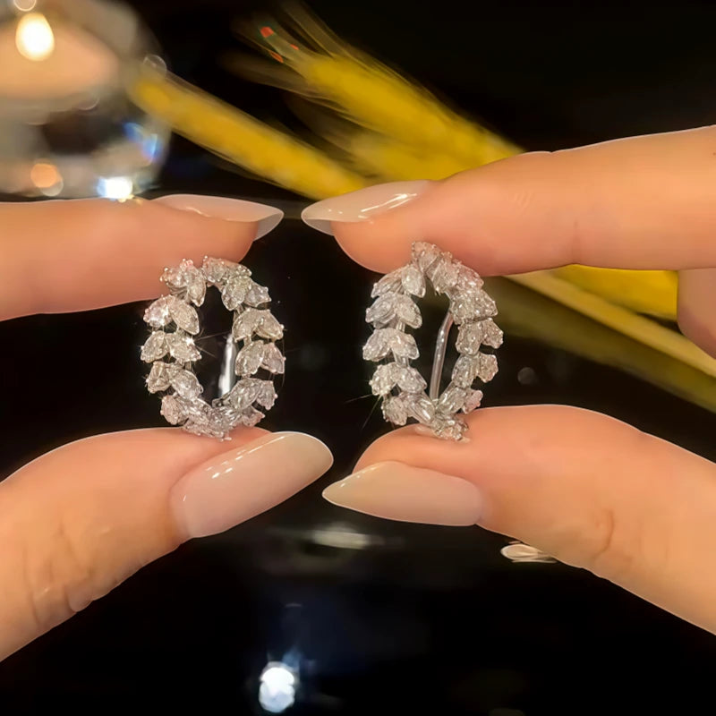 14K Gold-Plated Elegant Zircon Wheat Earrings - elegant Wheat Dangle Earrings