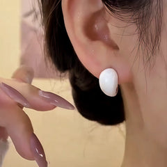 14K Gold-Plated Elegant Zircon White Glaze Earrings - elegant White Glaze Earrings