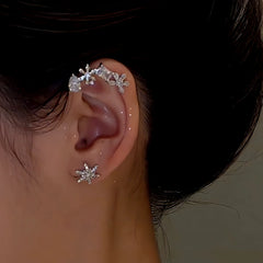 Close-up detail of the sparkling zircons and plating on the Smart Snowflake Earrings