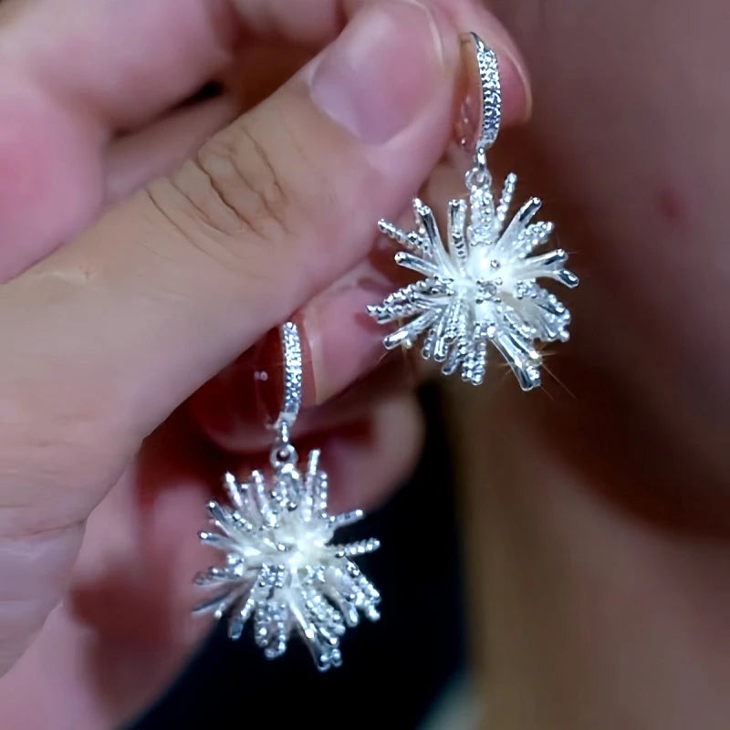 14K Gold-Plated Fireworks Earrings - elegant Fireworks Earrings