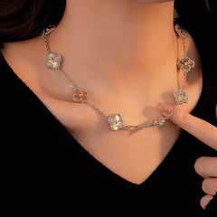 14K Gold-Plated Four-Leaf Clover Necklace - beautiful Elegant Clover Necklace