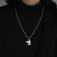 Close-up of the pendant and clasp on the Peace Dove Necklace