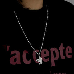 14K Gold-Plated Free Dove Necklace worn to showcase its length and pendant detail