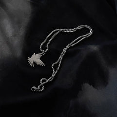 Detailed view of the 14K Gold-Plated Free Dove Necklace chain and pendant