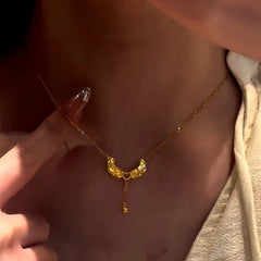 14K Gold-Plated Heart Angel Wing Necklace - beautiful Heart Wing Necklace