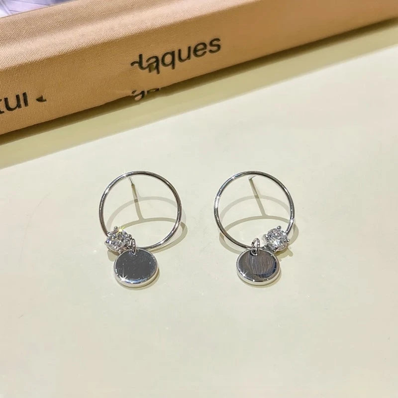 Close-up detail of the sparkling zircons and plating on the Diamond Shape Hoops