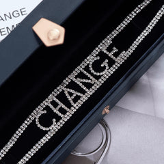 Close-up of the pendant and clasp on the Letter Diamond Necklace